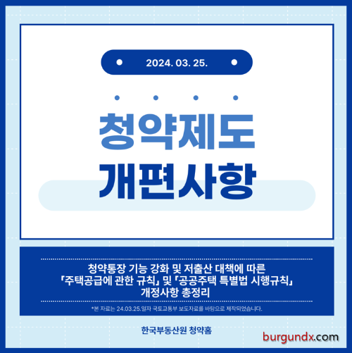 청약제도 개편사항 정리