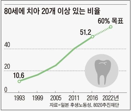 치아 80세에 20개 유지해야 장수