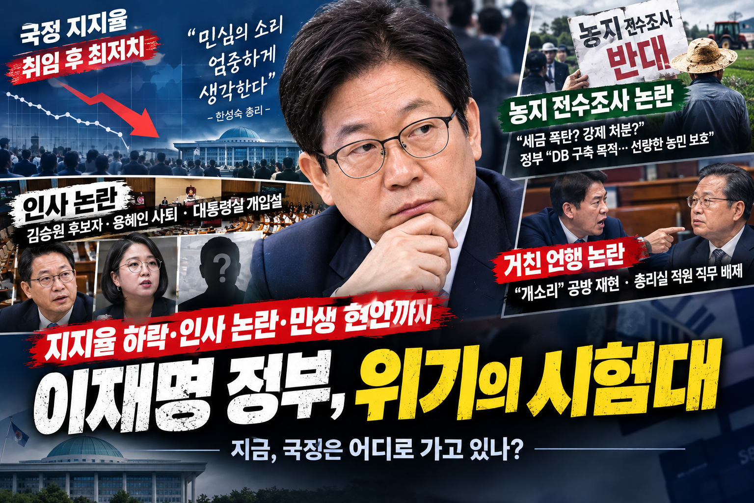 이재명 정부 국정 지지율 하락세와 대정부질문 쟁점 총정리