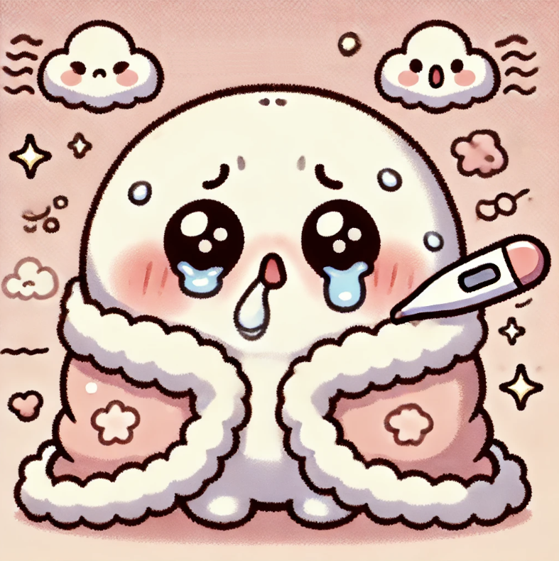 몸살을 표현한 사진