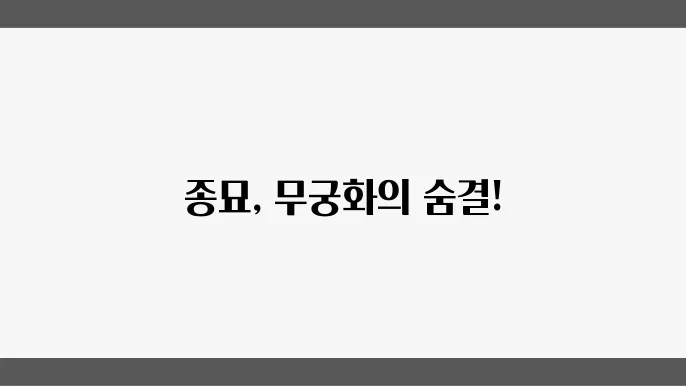 종묘의 역사와 문화: 유네스코 세계유산 탐방