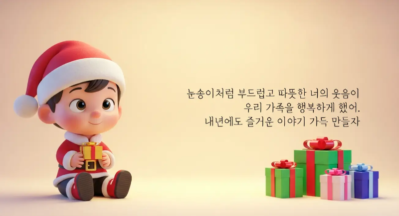 산타복입은 아이 선물