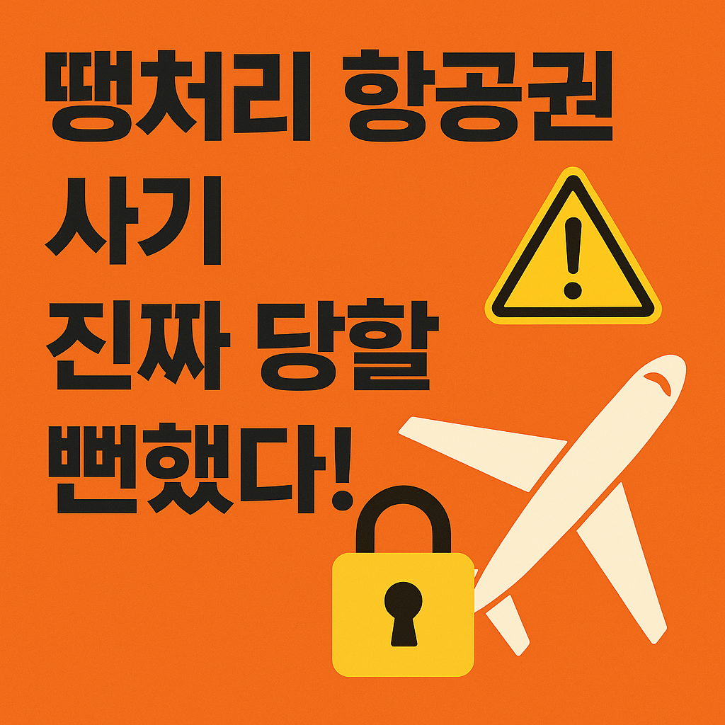 땡처리 항공권 사기 주의사항