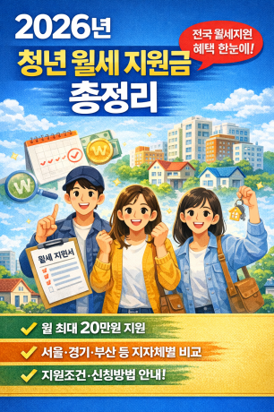 2026 청년 월세 지원제도 총정리, 정부&middot;서울&middot;지방 금액&middot;대상&middot;신청법까지