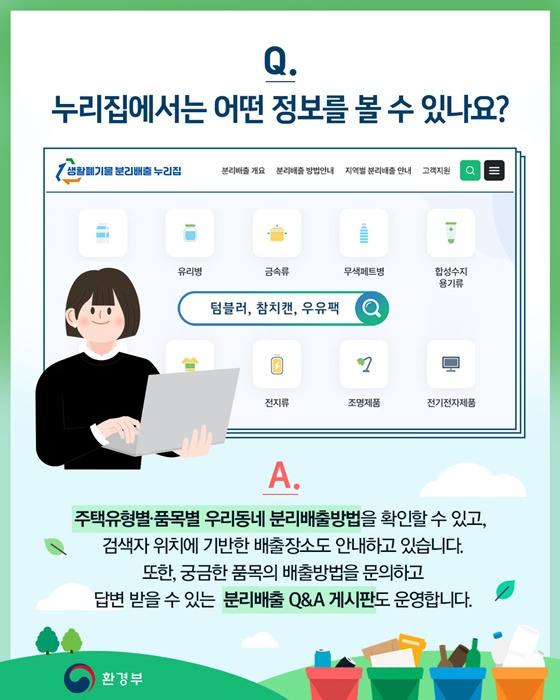 우리동네 분리배출 - 온라인 누리집으로 조회해보기