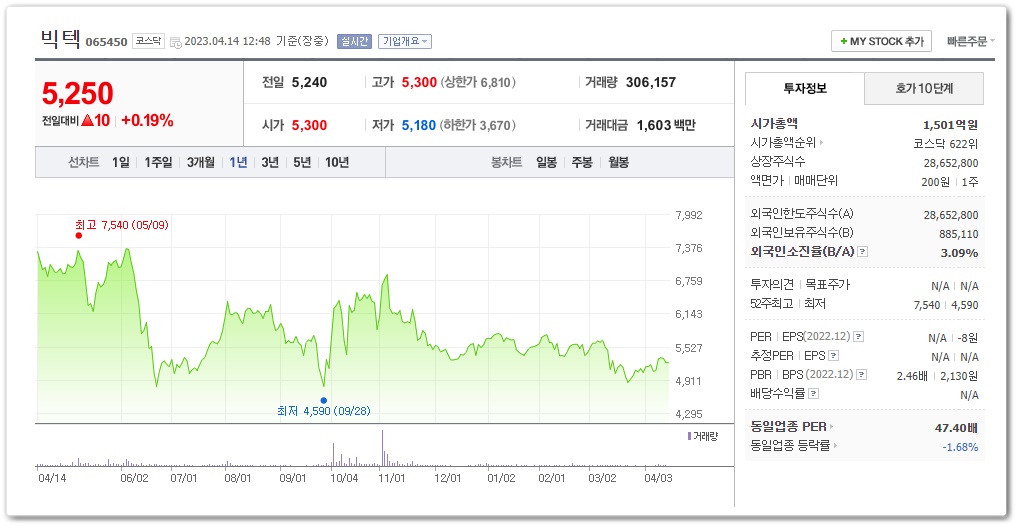 빅텍 (065450)