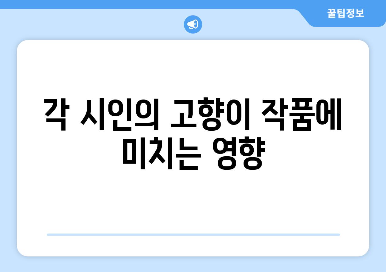 각 시인의 고향이 작품에 미치는 영향