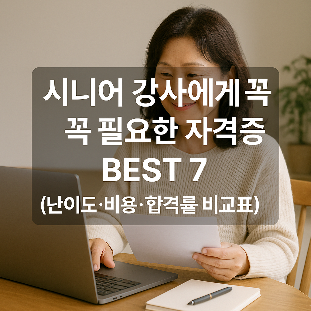 시니어 강사 자격증 BEST 7