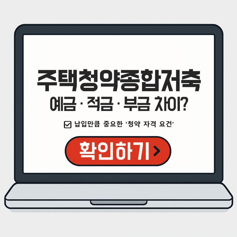 주택청약종합저축 예금 적금 부금 차이와 청약 자격 요건 안내 – 납입 방식, 조건, 자격 확인 가이드