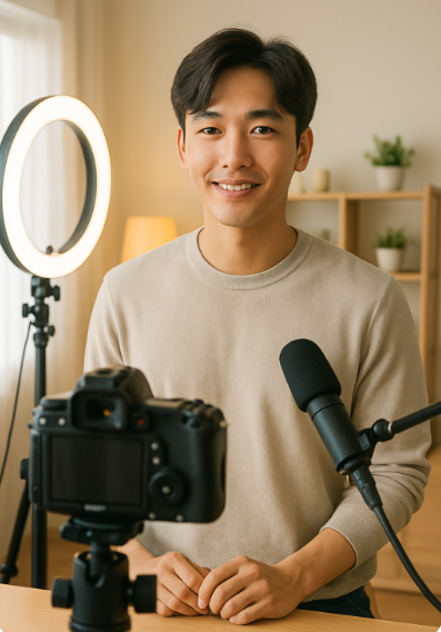 유튜버가 찰영하는 모습