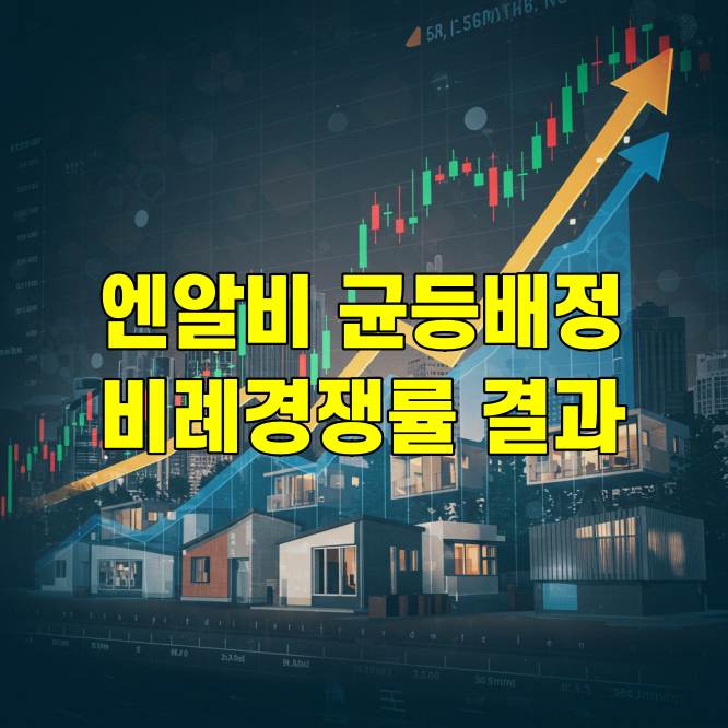 엔알비 균등배정 수량, 비례경쟁률 청약 결과