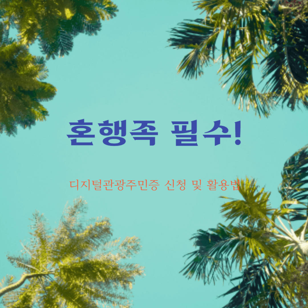 혼행족 필수! 디지털관광주민증 신청 및 활용법