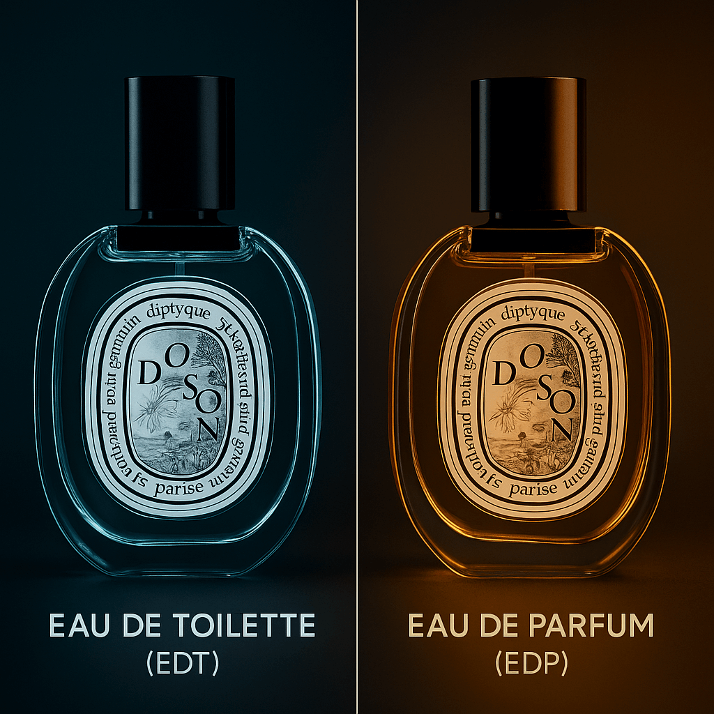 도손 EDT와 EDP 병을 나란히 비교한 컨셉 이미지