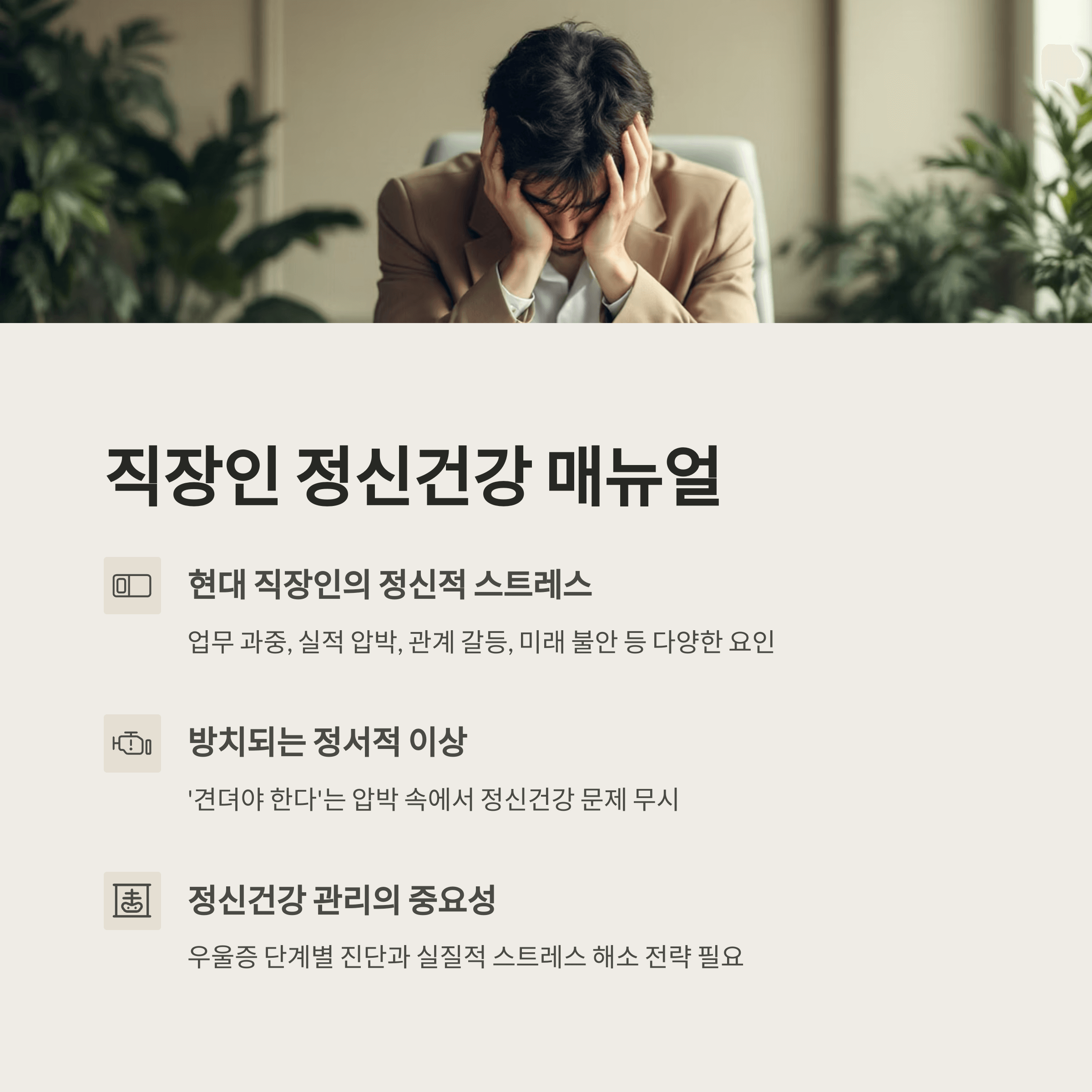 직장인 정신건강 매뉴얼