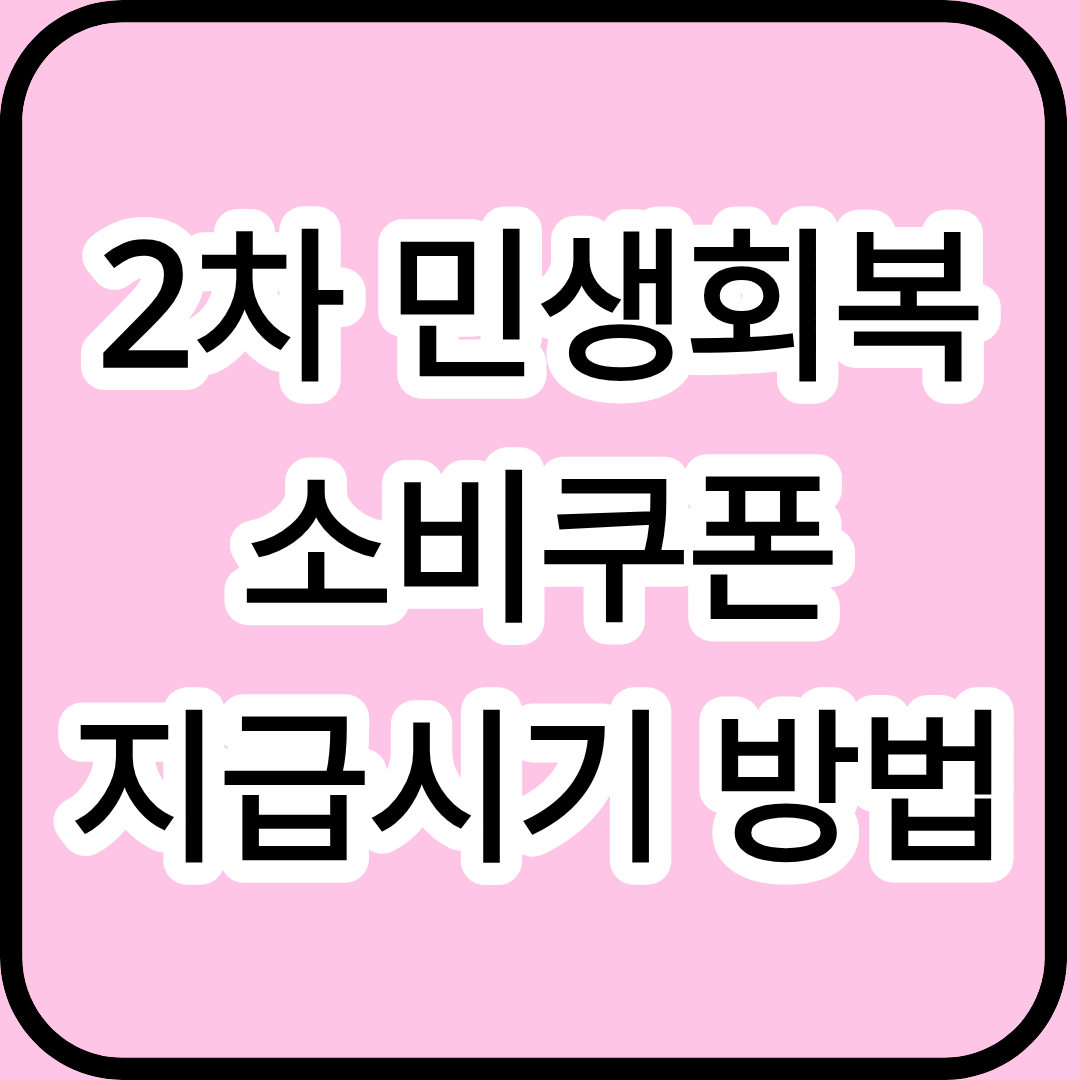 2025년 2차 민생회복 소비쿠폰 신청기간·신청방법 총정리