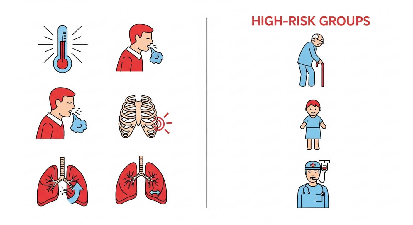 폐렴의 주요 증상과 고위험군