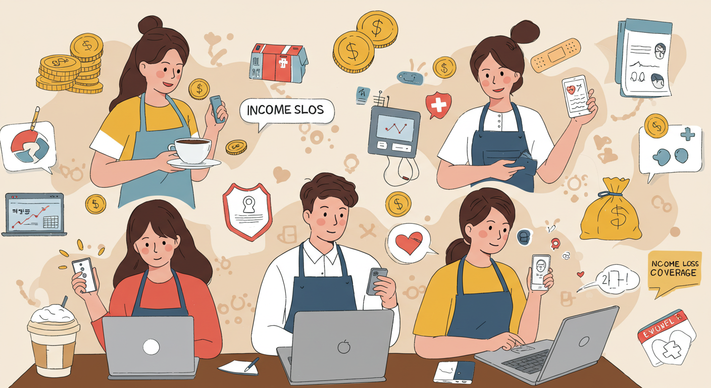 &quot;자영업자 맞춤 보험: 의료비 + 소득손실 보장이 핵심&quot;에 대한 이미지입니다.