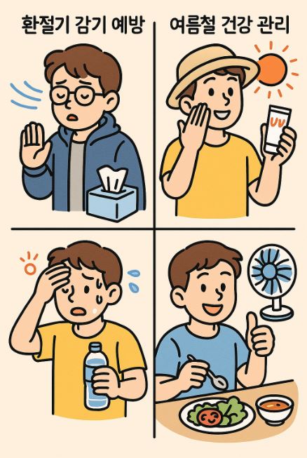 계절별 건강 관리 (환절기 감기 예방, 여름철 건강 관리)