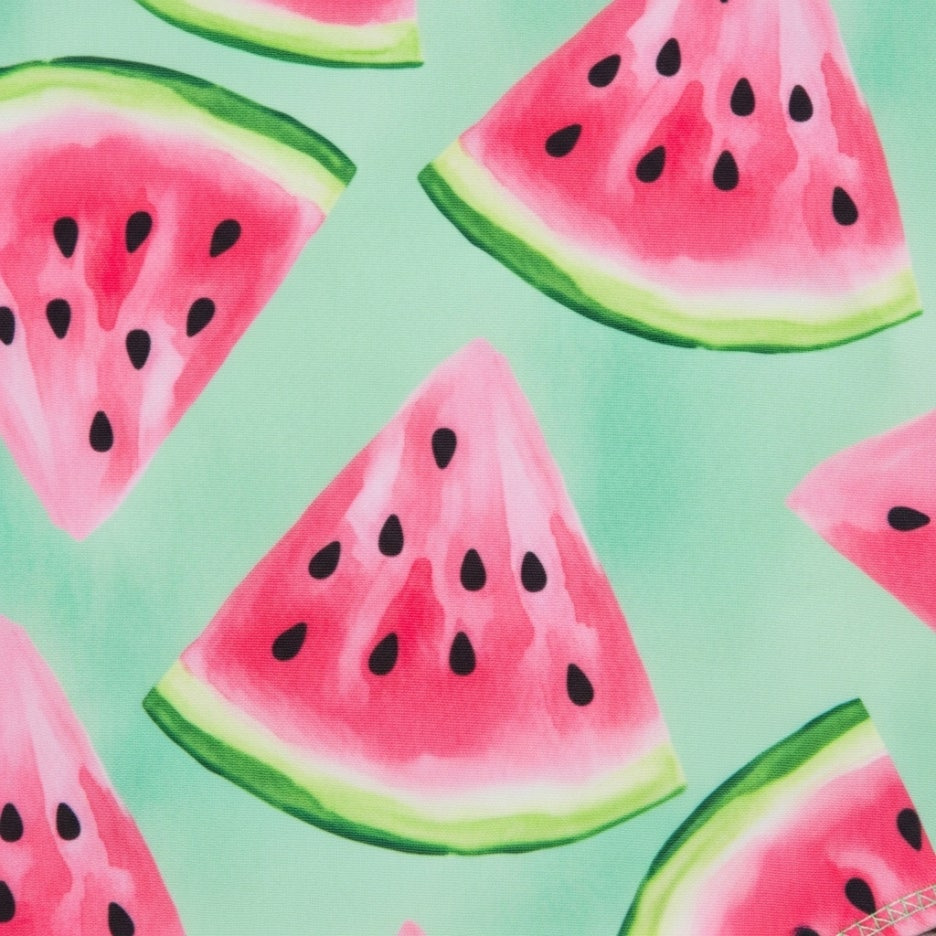 상큼한 수박 무늬가 돋보이는 수영복 원단 상세
