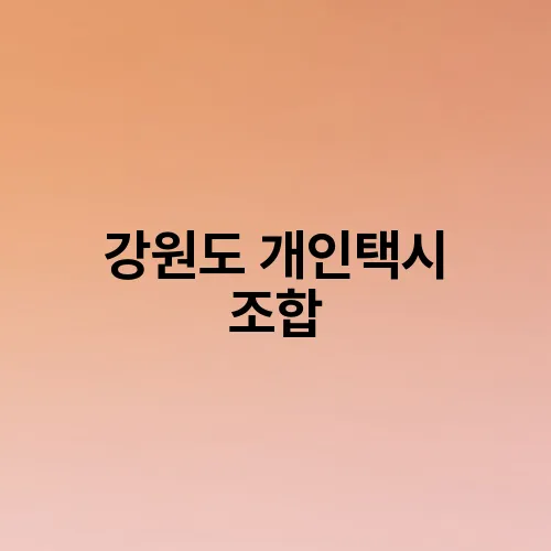 강원도 개인택시 조합