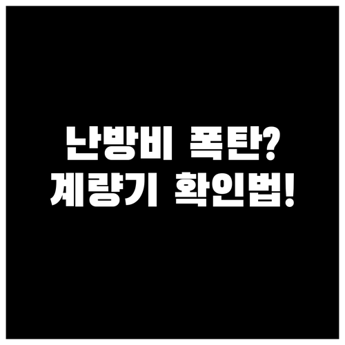 난방비 급등 시 계량기 확인법과 난방..