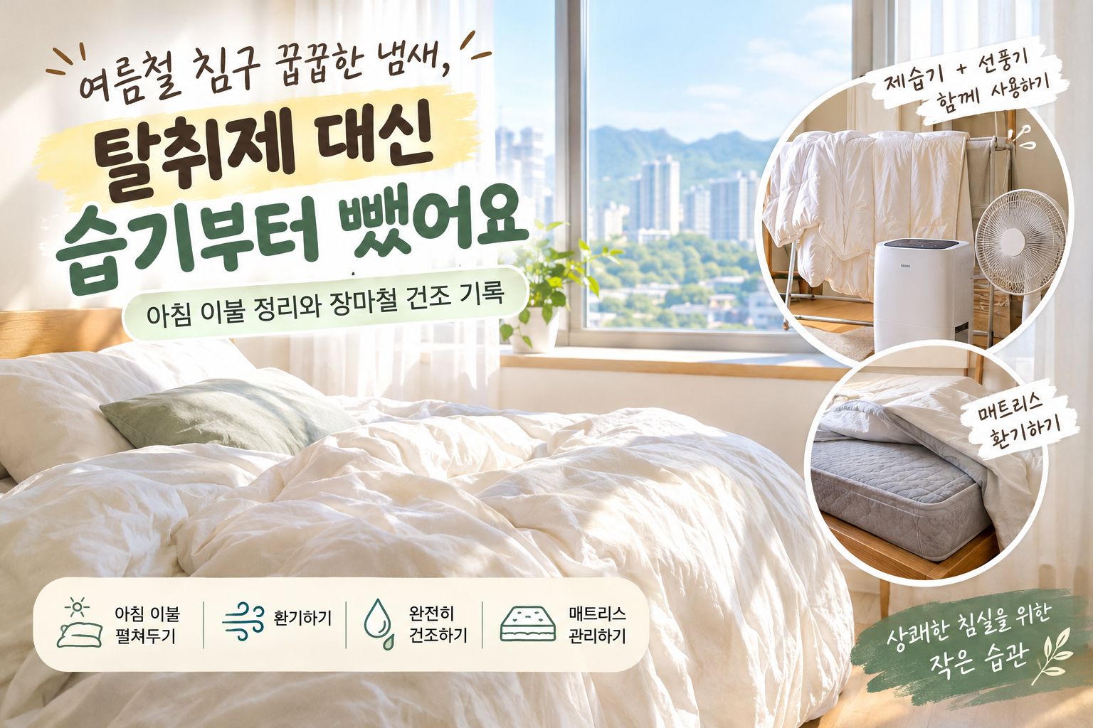 여름철 침구 꿉꿉한냄새빼기