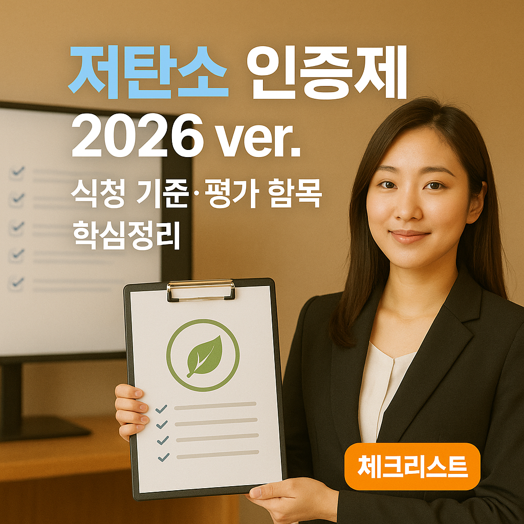 저탄소 인증제 2026 ver. ｜ 신청 기준&middot;평가 항목 핵심정리