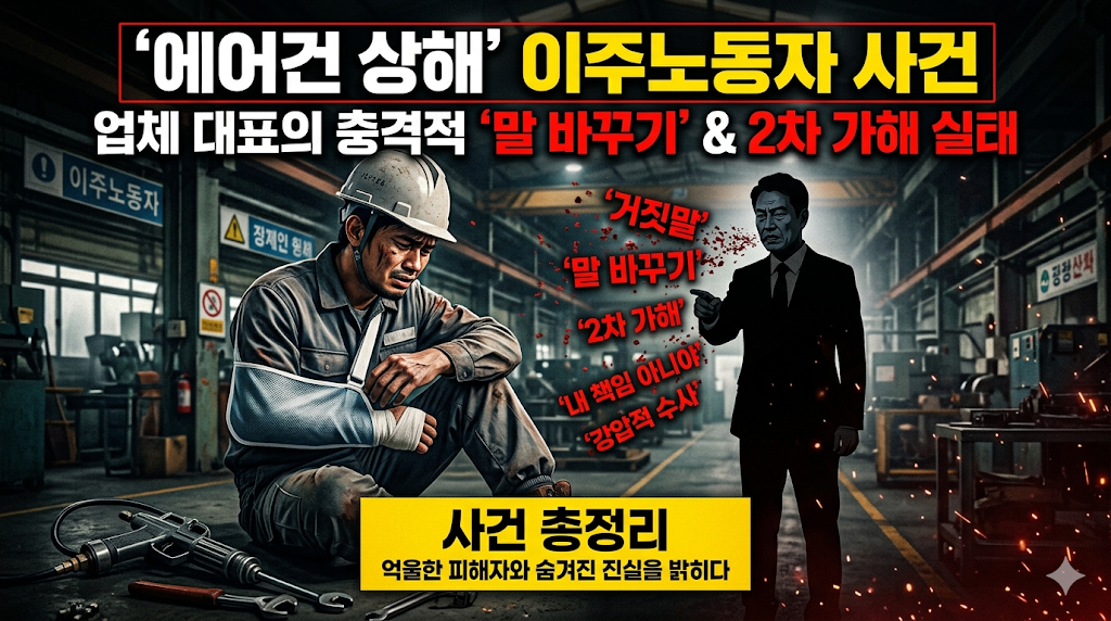 에어건 상해 이주노동자 사건 총정리: 업체 대표의 충격적 말 바꾸기와 2차 가해 실태