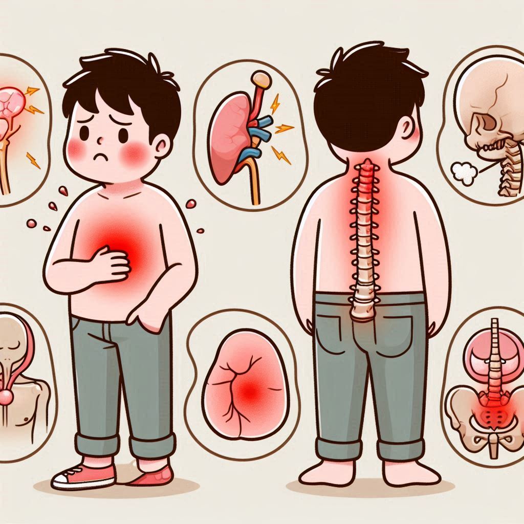 폐 외 결핵에 걸려 다양한 신체 부위의 통증을 호소하는 사람