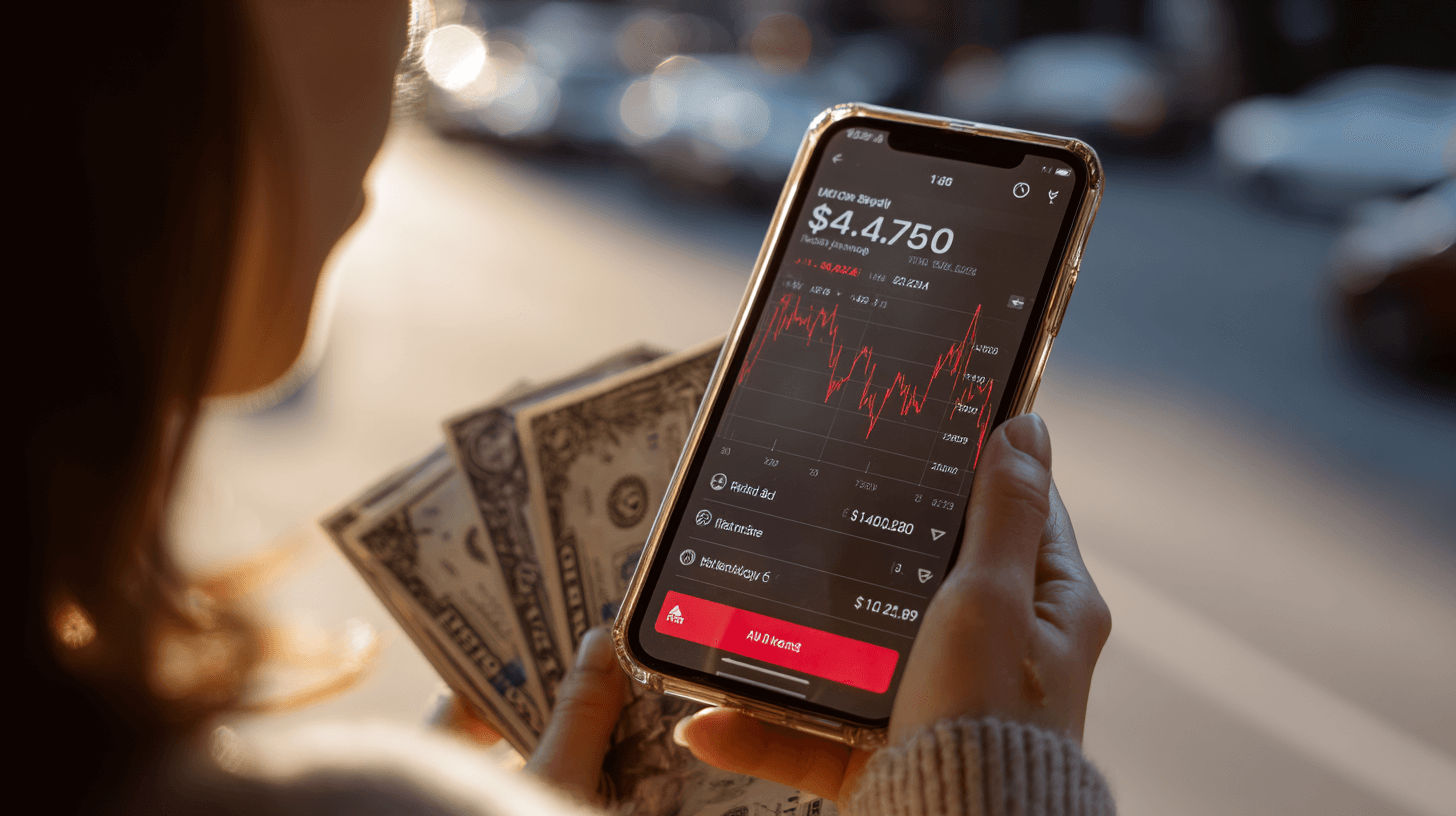 핸드폰과-달러를-들고-있는-사람