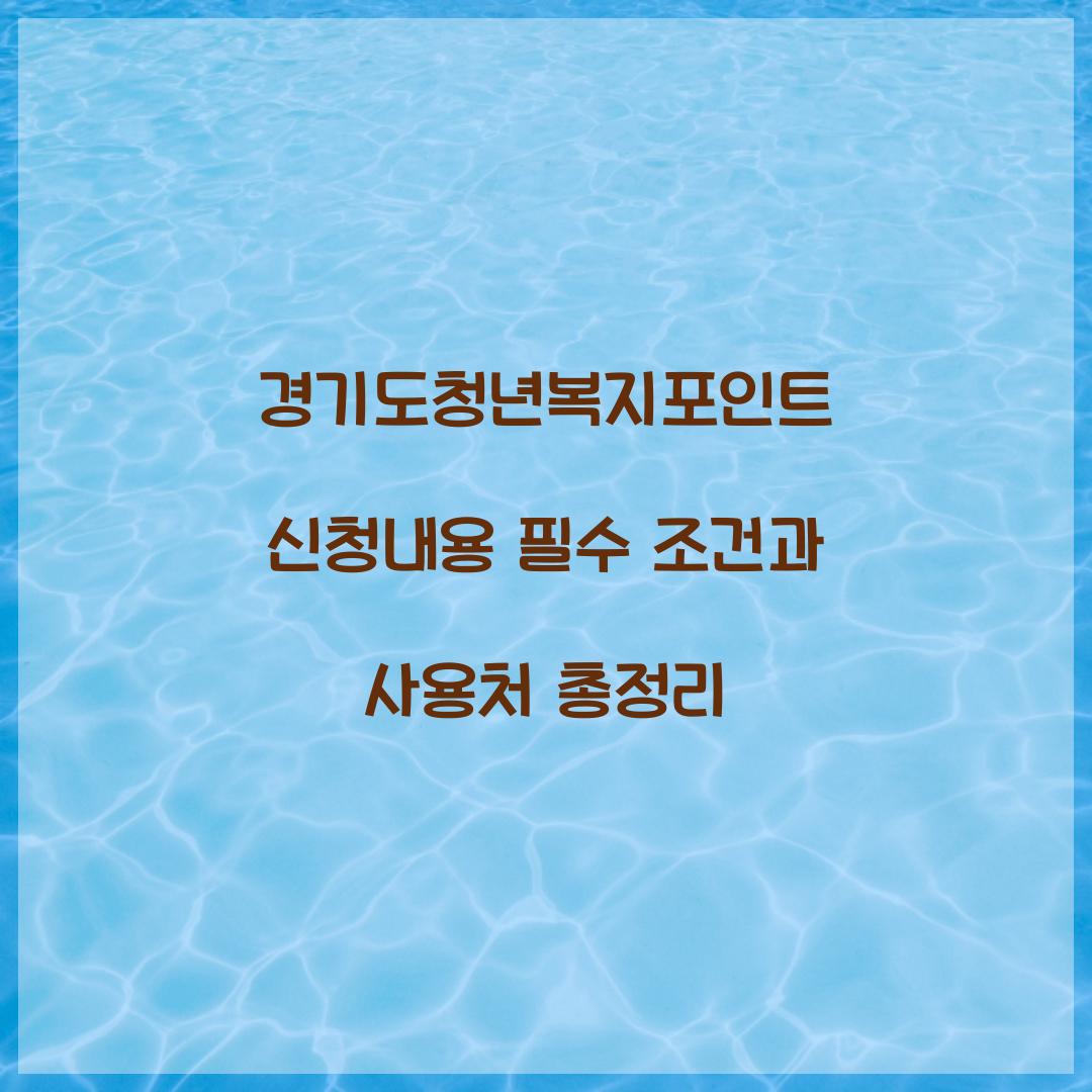 경기도청년복지포인트 신청내용