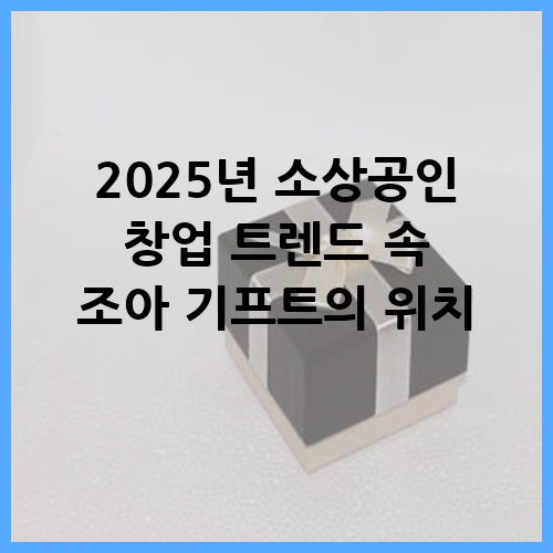 2025년 소상공인 창업 트렌드 속 조아 기프트의 위치