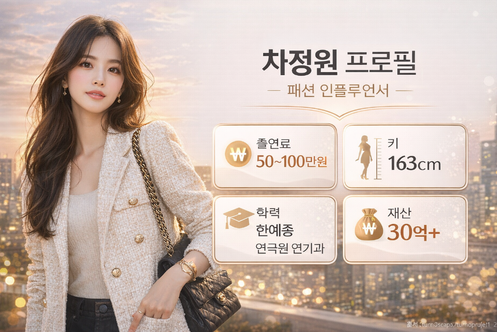 차정원 프로필 패션 인플루언서 출연료&middot;재산&middot;학력 3분 완벽 정리