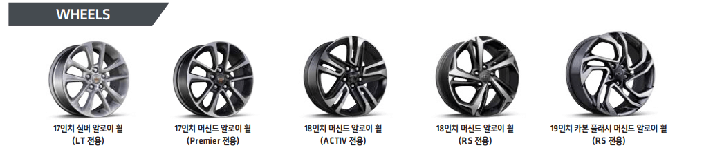 트레일블레이저 휠 비교