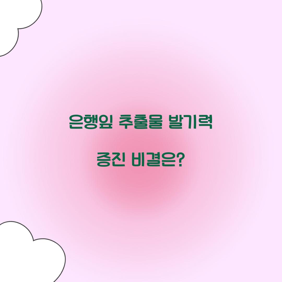 은행잎 추출물 발기력