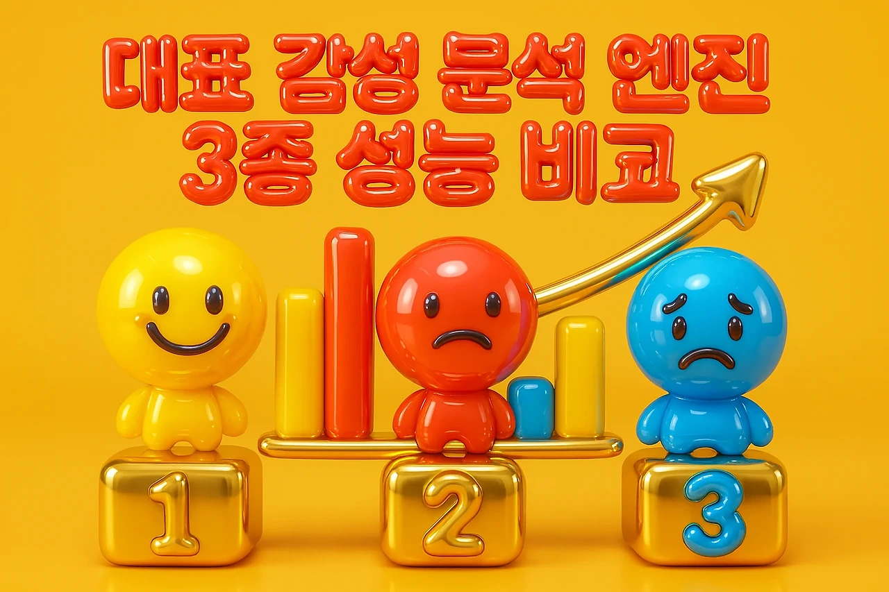 대표 감성 분석 엔진 3종 성능 비교 관련 이미지