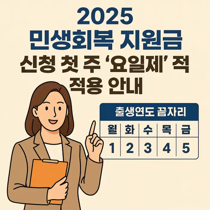 민생회복 지원금 신청 첫 주 ‘요일제’ 적용 안내