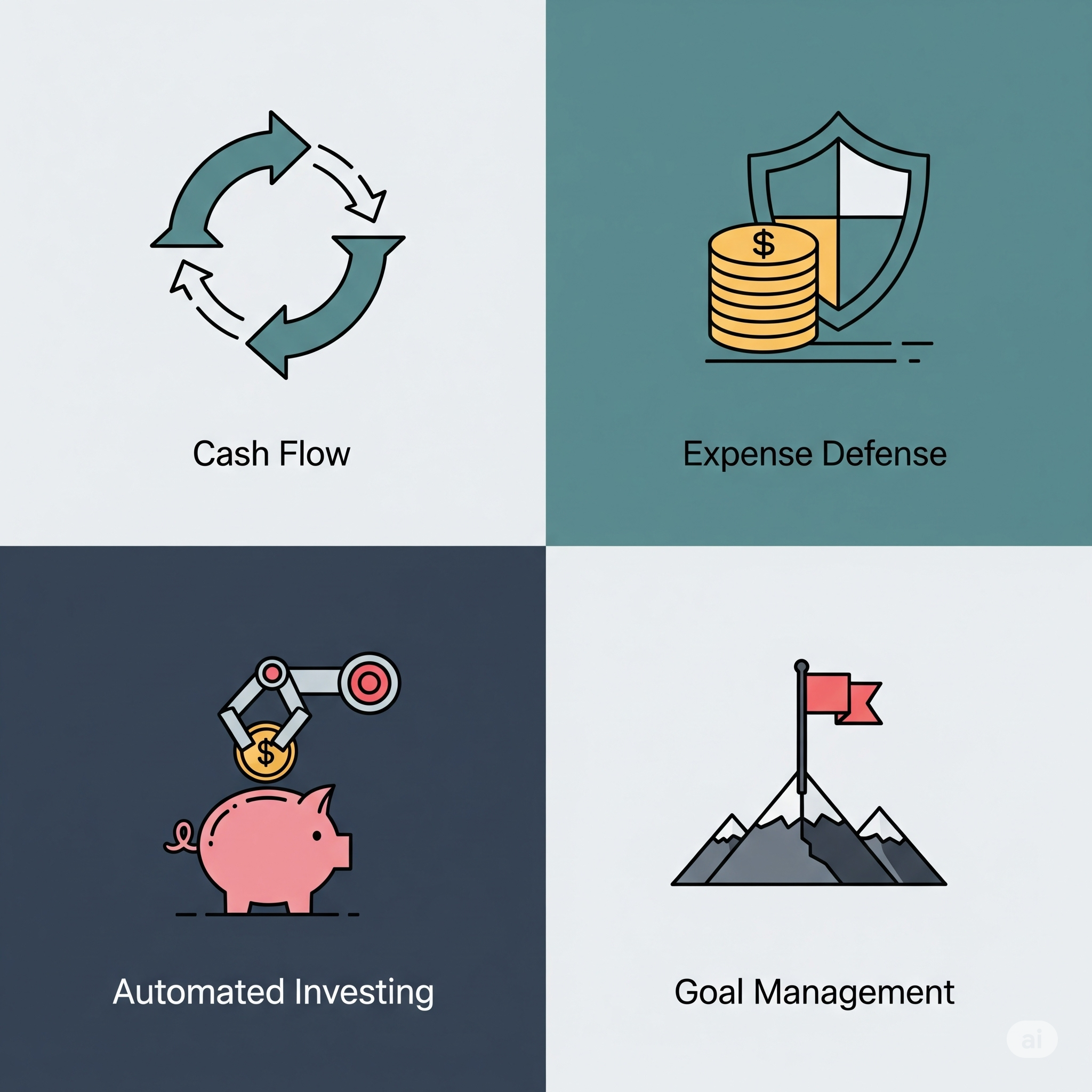 한 페이지로 정리된 '나만의 재테크 시스템' 설계도 템플릿