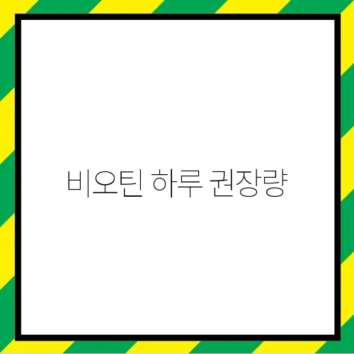 비오틴 하루 권장량