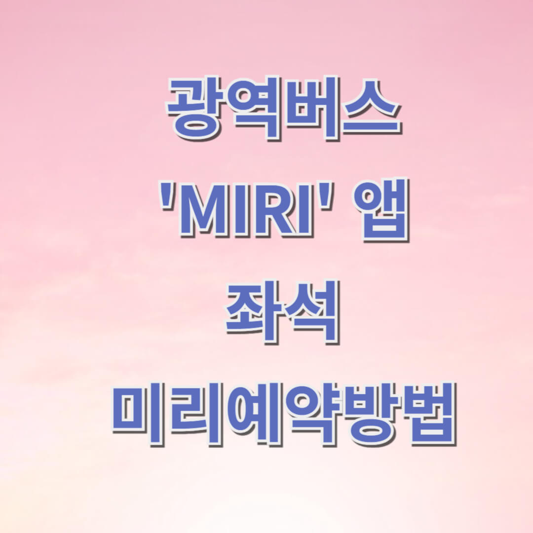 광역버스 미리 예약