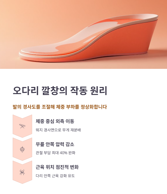 오다리 깔창 작동 원리와 무릎 통증 완화 메커니즘