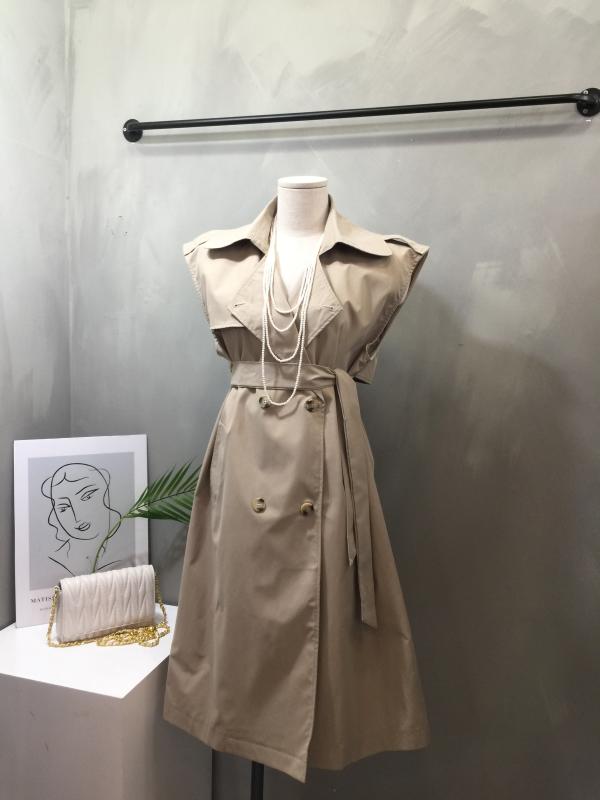 봄신상 트렌치 롱조끼 2co