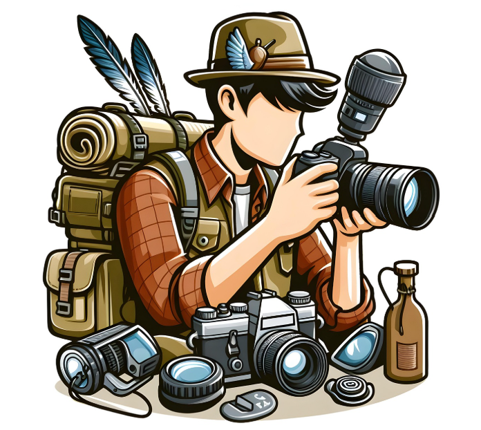 촬영 준비하는 사진 작가 일러스트