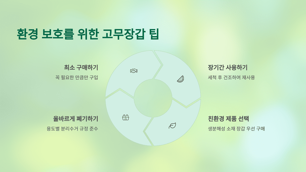 환경 보호를 위한 고무장갑 팁