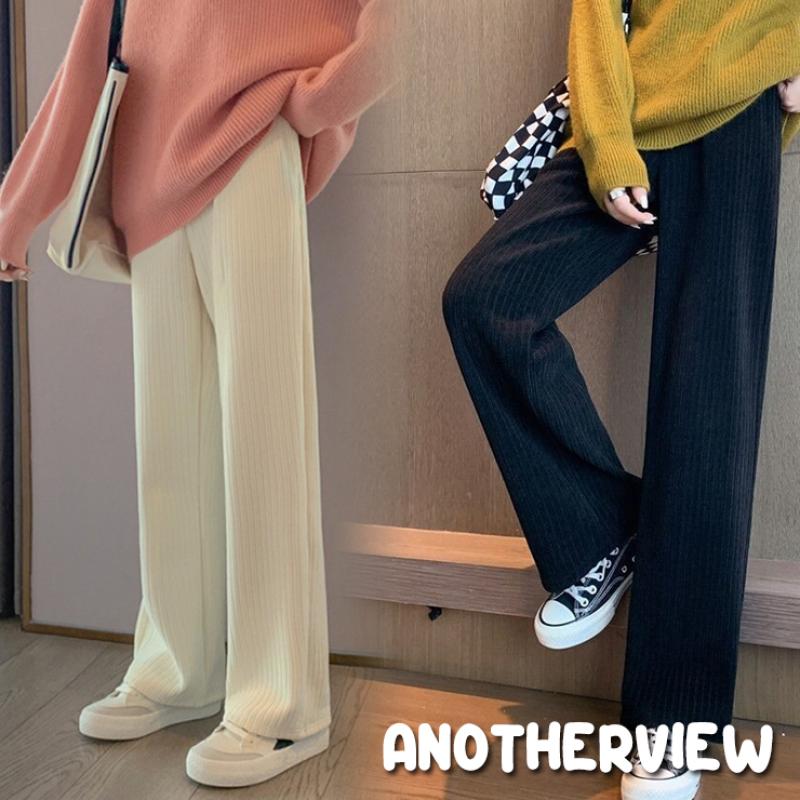 코듀로이 일반/기모 밴딩 와이드 팬츠 하이웨스트 골덴 밴딩팬츠 슬림핏 일자핏 트레이닝 데일리 바지 어나더뷰