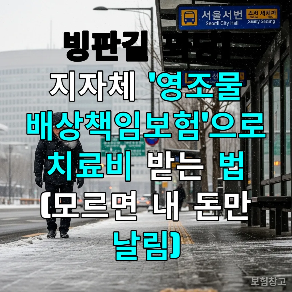 2026년 겨울 서울의 눈 내린 거리와 빙판길, 영조물 배상책임보험 관련 이미지