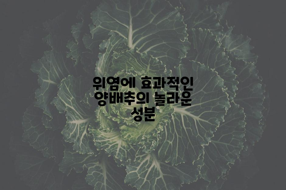 위염에 효과적인 양배추의 놀라운 성분