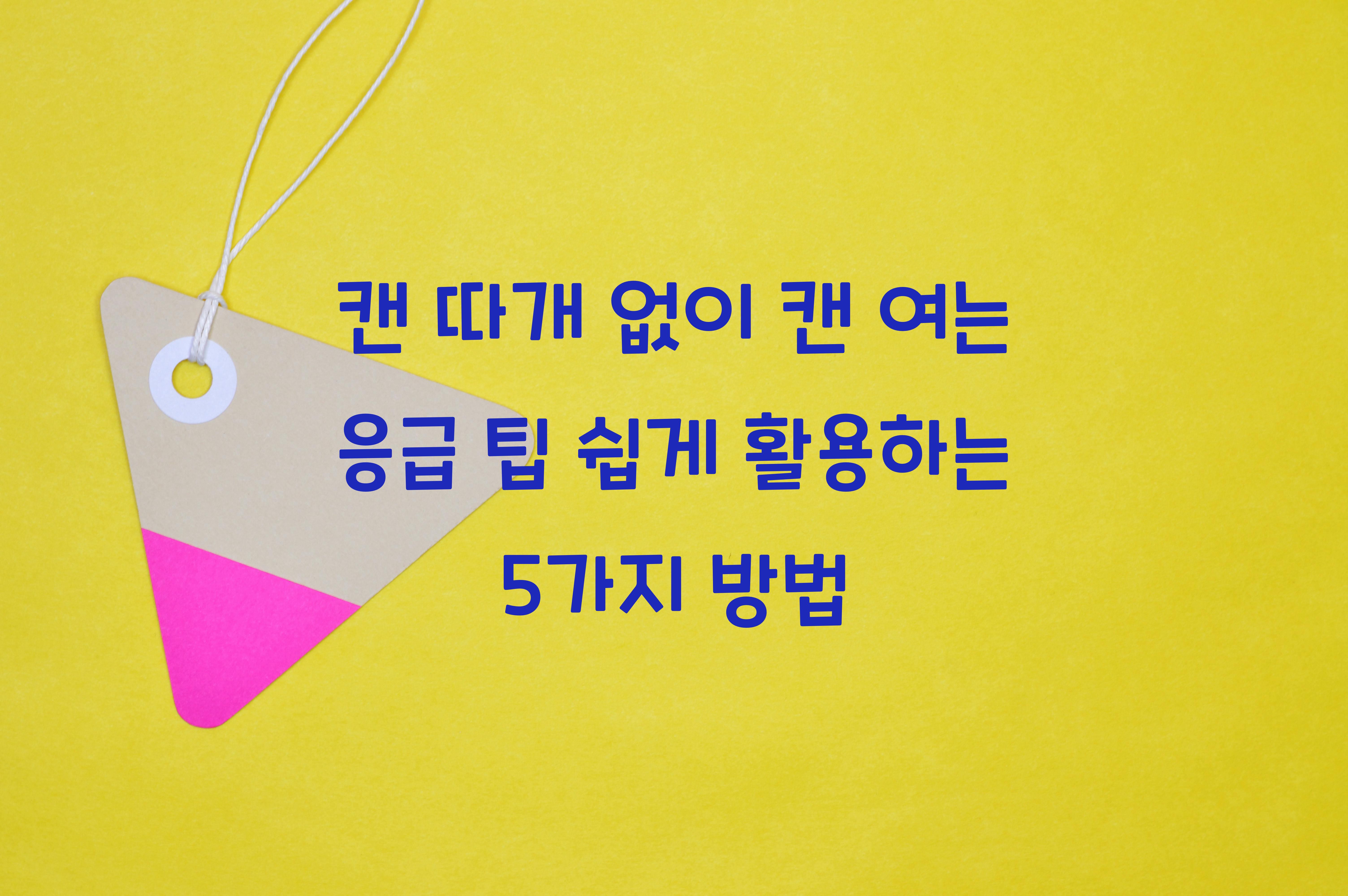 캔 따개 없이 캔 여는 응급 팁