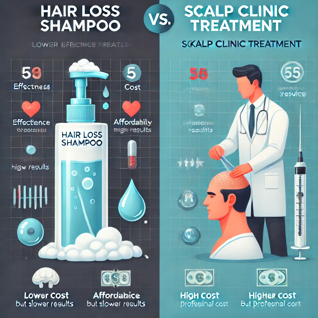 탈모 샴푸 vs 두피 클리닉 사진