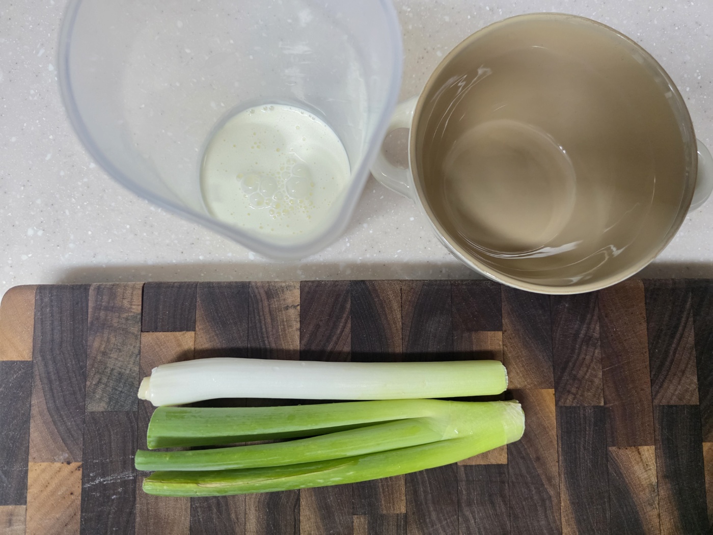 대파와 생크림 준비